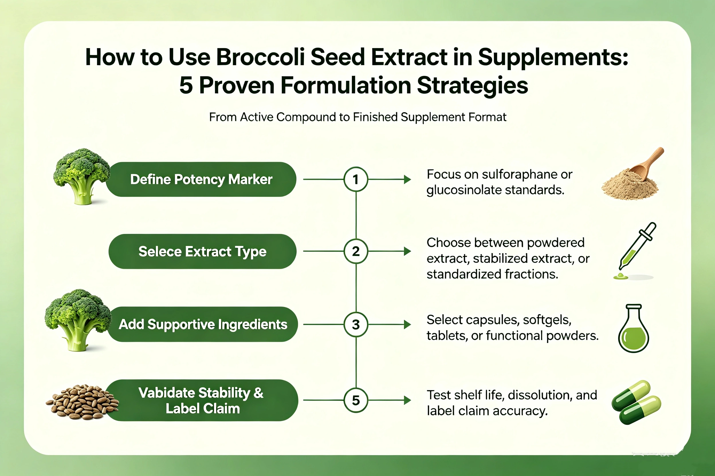 How to Use Broccoli Seed Extract in Supplements: 5 Proven Formulation Strategies