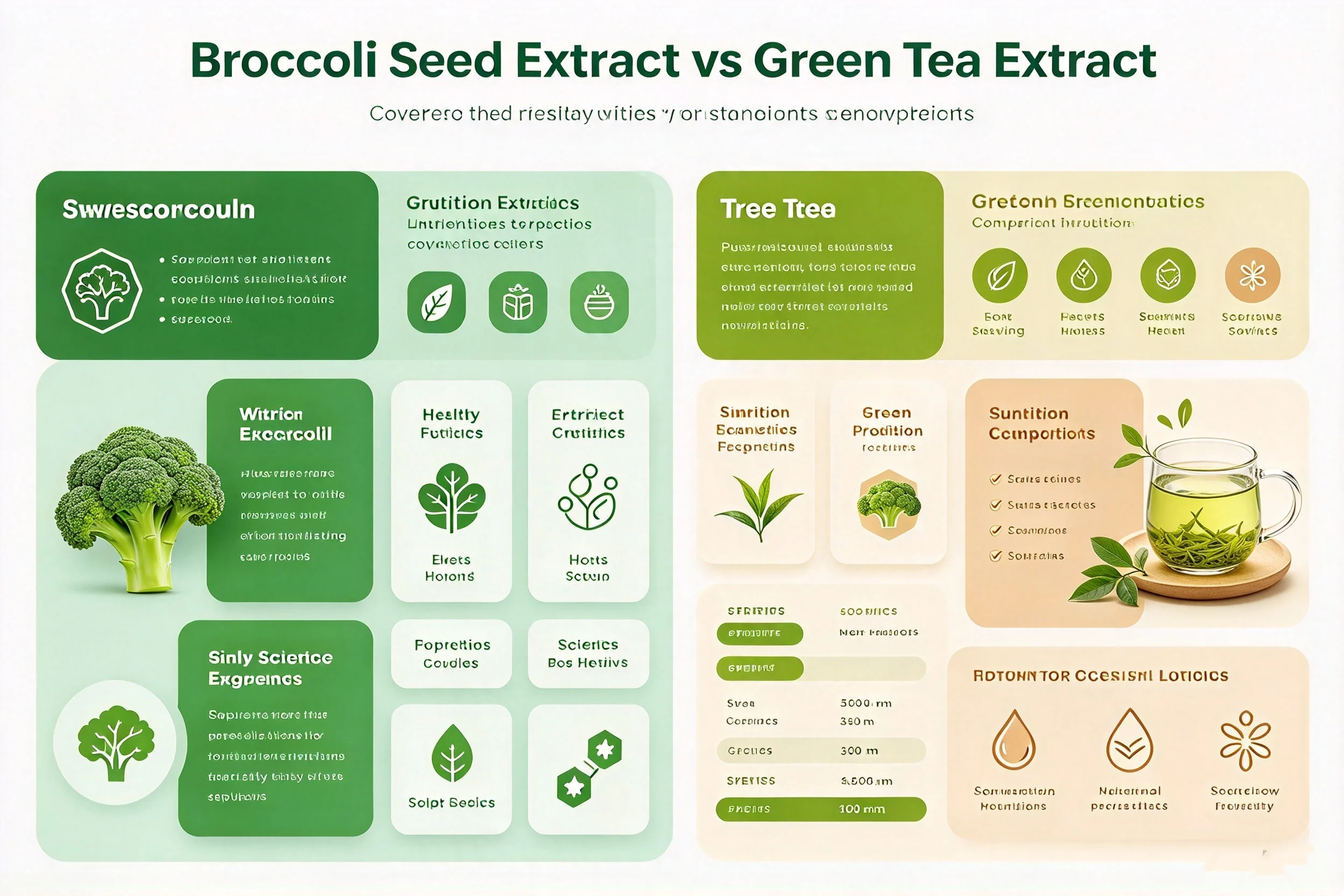 Broccoli Seed Extract vs Green Tea Extract: Antioxidant Showdown